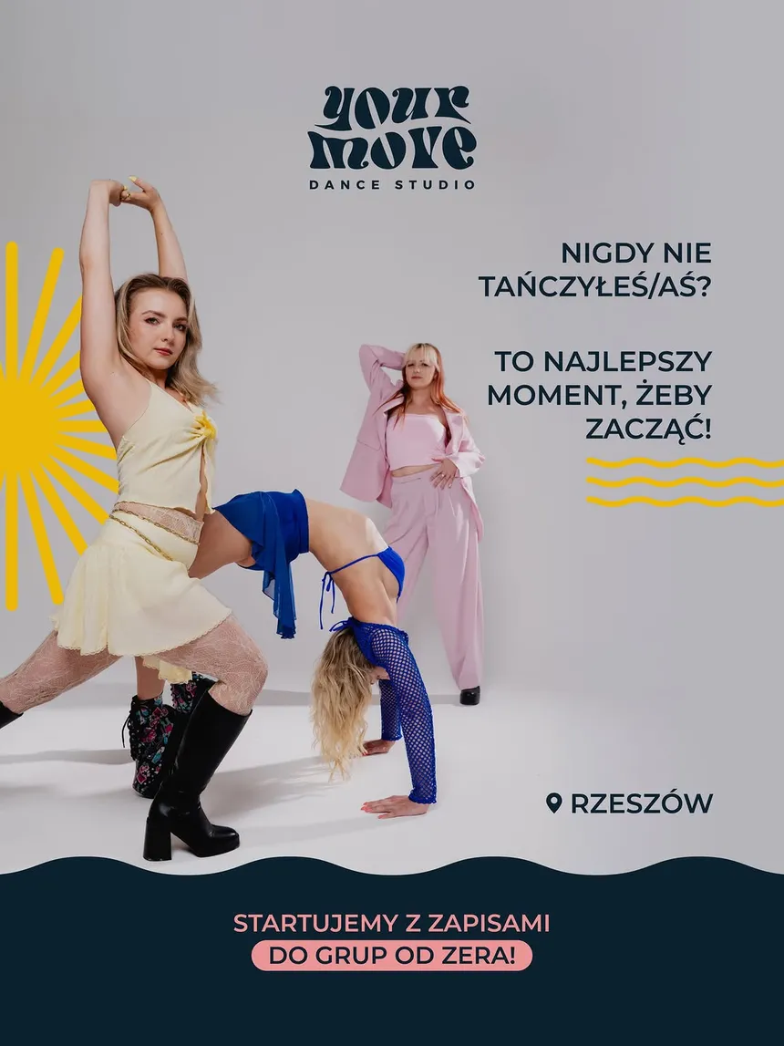 Grupy taneczne od zera w Your Move Dance Studio w Rzeszowie — sezon 2026/2027